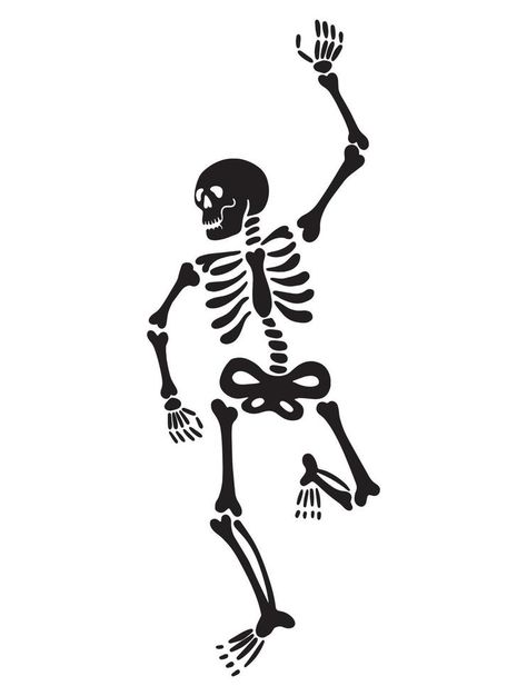 Black skeleton dancing. Vector illustration Skeleton Illustration Simple, Cute Skeleton Drawing, Skeleton Drawing Easy, Skeleton Puns, Haunted Hallway, Clothes Painting, Cartoon Skeleton, Skeleton Dancing, Skeleton Drawings