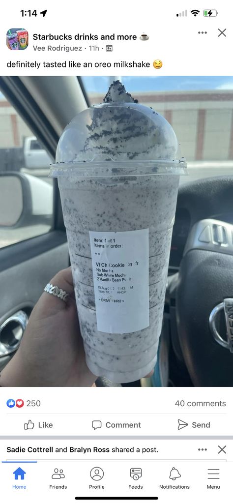 What To Get At Starbucks Drinks, Oreo Drink Starbucks, Starbucks Smoothie Recipe, Starbucks Drinks Oreo, Oreo Starbucks Drink, Starbucks Frappe Orders, Starbucks Frappuccino Orders, Starbucks Drinks Frappuccino, Starbucks Coffee Orders