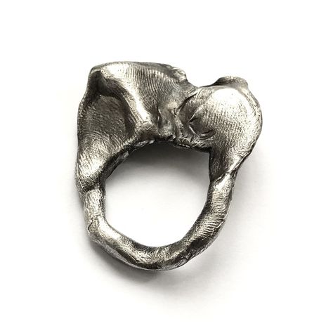 A heavyweight sculptural recycled Sterling silver ring featuring multiple layers, folds and the imprint of the artist's skin on the surface Chunky Silver Jewellery, Sculptural Ring, Extraordinary Jewelry, Sculptural Jewelry, Art Jewelry Contemporary, Jewellery Store, Funky Jewelry, Medical Equipment, By Charlotte