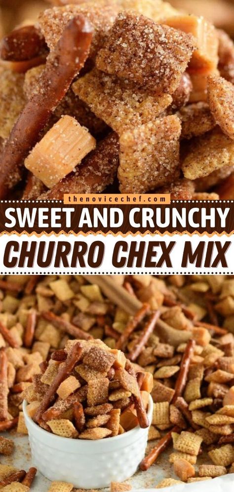 Oreo Chex Mix Recipes, Smores Chex Mix Recipe, Crispix Mix Recipes, Non Refrigerated Snacks, Gluten Free Chex Mix Recipes, Pretzels And Caramel, Sweet Chex Mix Recipe, Food To Sell, Cinnamon Chex Mix