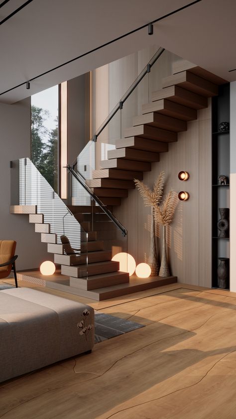 Staircase Interior Design, Staircase Design Modern, Stairs Design Interior, Interior Staircase, Stairway Design, Stairs Design Modern, Staircase Decor, Stair Case, Home Stairs Design