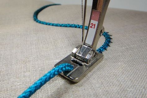 One of the most versatile techniques for embellishing fabric, couching is a technique borrowed from hand embroidery. It’s an easy … More Couching Embroidery, Couching Stitch, Bernina Sewing Machine, Bernina Sewing, Sewing Machine Feet, Creation Couture, Sewing Pattern Design, Sewing Tools, Embroidery Techniques