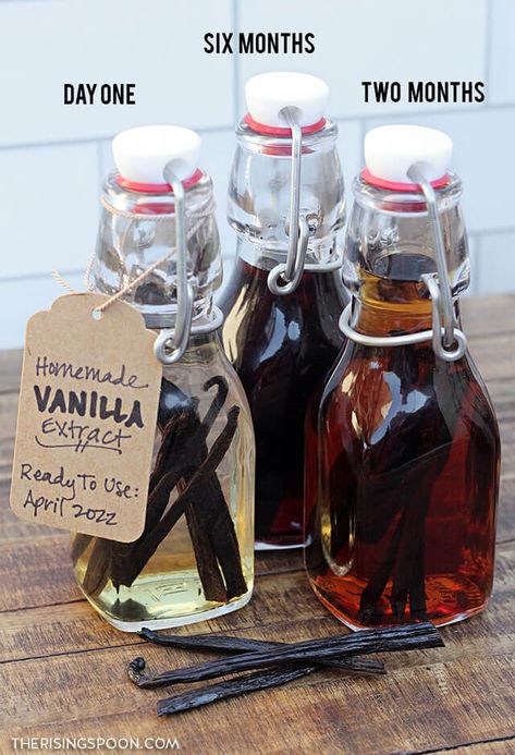 How to Make Vanilla Extract (Easy Food Gift) Diy Extracts, Make Vanilla Extract, Vanilla Extract Recipe, Diy Food Gifts, Homemade Vanilla Extract, Homemade Vanilla, Homemade Christmas Gifts, How To Make Homemade, Canning Recipes