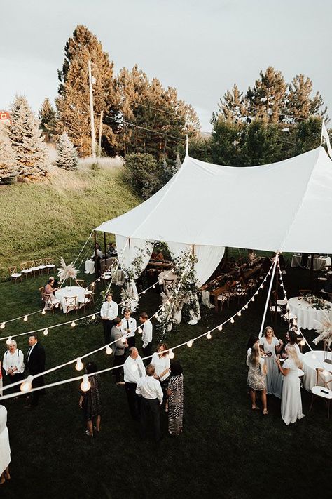 Madilyn + Ethan – Utah Valley Bride Property Wedding Ideas, Dream Backyard Wedding, Back Years Wedding, Beach Modern Wedding, Backyard Wedding Tent Decorations, Backyard Ranch Wedding, Outdoor Garden Party Wedding, Outdoor Backyard Wedding Ideas, Open Tent Wedding