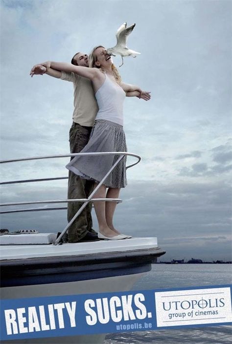 A series of ads that recreate the Jack and Rose pose from Titanic. Hilarious! Funny Commercial Ads, Funny Commercials, Commercial Ads, Funny Ads, Publicidad Creativa, Great Ads, Best Ads, Seriously Funny, Funny Prints