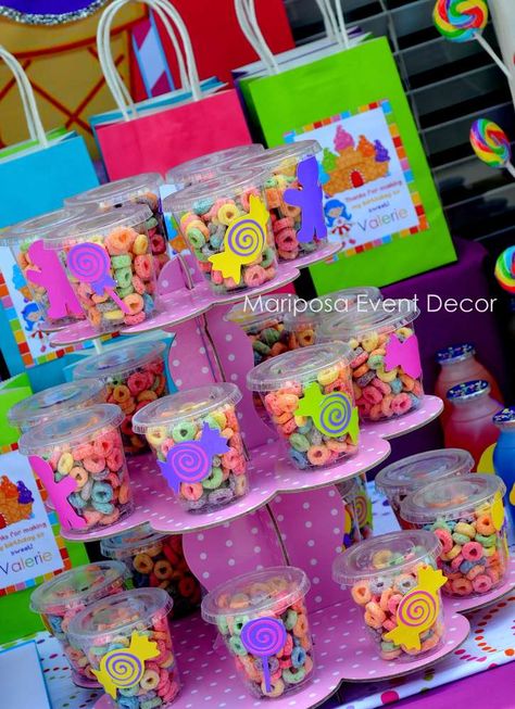 Valerie's Candy Land | CatchMyParty.com Candy Land Birthday Party Ideas, Candy Land Birthday, Candy Land Birthday Party, Trolls Birthday Party, Candy Birthday Party, Troll Party, My Little Pony Party, Candyland Birthday, Candyland Party