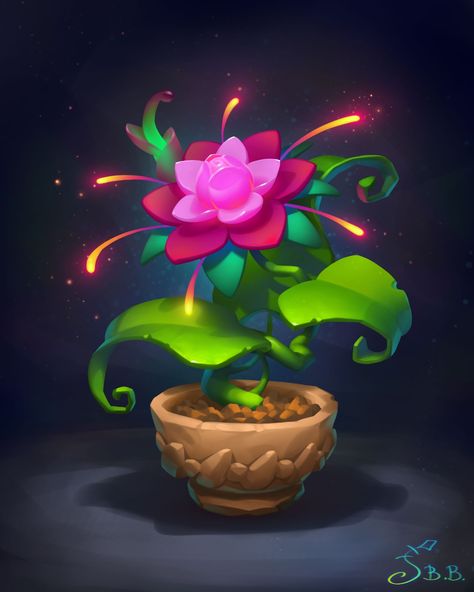 ArtStation - Magic flower, Vera Velichko Magic Flower, Flower Games, Plant Games, 2d Game Art, Casual Art, Fantasy Props, Game Props, Game Illustration, Game Concept Art