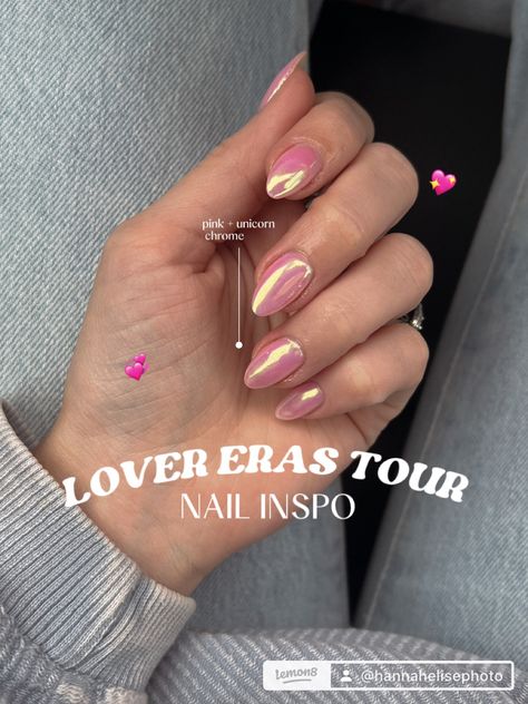 Lover Taylor Swift Nails Simple, Lover Era Nails Taylor Swift, Lover Eras Tour Nails, Lover Album Nails, Lover Inspired Nails Taylor Swift, Pink Taylor Swift Nails, Taylor Swift Nails Inspired Eras Tour Lover, Taylor Swift Lover Nails Inspired, Lover Themed Nails