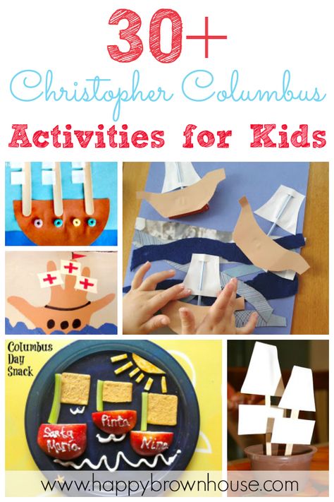 A big list of the best Christopher Columbus Activities for Kids--snacks, crafts, printables, and more! This list would be perfect for your own Christopher Columbus unit or for Columbus Day Activities for Kids, which is in October. Christopher Columbus Activities, Gratitude Crafts, 123 Homeschool 4 Me, Homeschool Social Studies, Brown House, Social Studies Activities, Christopher Columbus, Homeschool History, History Activities