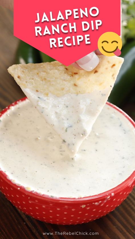 Jalapeno Ranch Dip, Jalapeño Ranch Dip, Ranch Dip Recipe, Dip Sauce, Dip Recipes Easy, Ranch Dip, Snack Dip, Yummy Dips, Party Food Appetizers