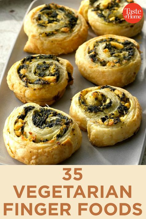 35 Vegetarian Finger Foods For Your Next Party Finger Foods Party, Vegetarian Finger Food, Vegetarian Appetizers Easy, Vegetarian Party, Veggie Appetizers, Vegetarian Party Food, Appetizers Easy Finger Food, Finger Foods Easy, Vegetarian Appetizers