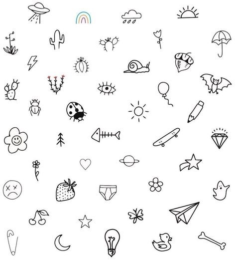 #tattoo #tattooideas Tiny Tattoo Flash, Mini Flash Tattoo, Wall Doodles, Tiny Doodles, Simple Finger Tattoo, Stick Poke Tattoo, Small Girly Tattoos, Small Doodle, Hand And Finger Tattoos