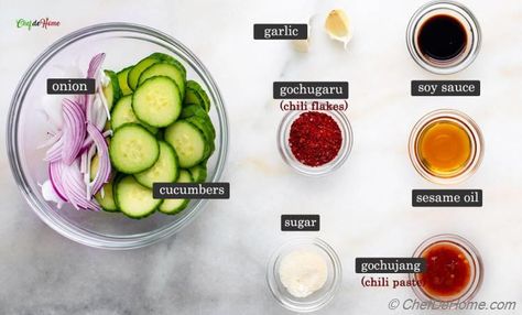 Cucumber Kimchi Recipe, Kimchi Recipes, Quick Kimchi, Korean Cucumber Salad, Korean Chili, Cucumber Kimchi, Spicy Ketchup, Vegan Kimchi, Fermented Kimchi