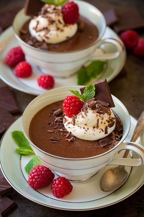 Chocolate Pots de Creme | Cooking Classy Cooking Classy, Chocolate Pots, Dessert Drinks, Food Cakes, Chocolate Coffee, Decadent Desserts, Puddings, Dessert Ideas, Chocolate Desserts