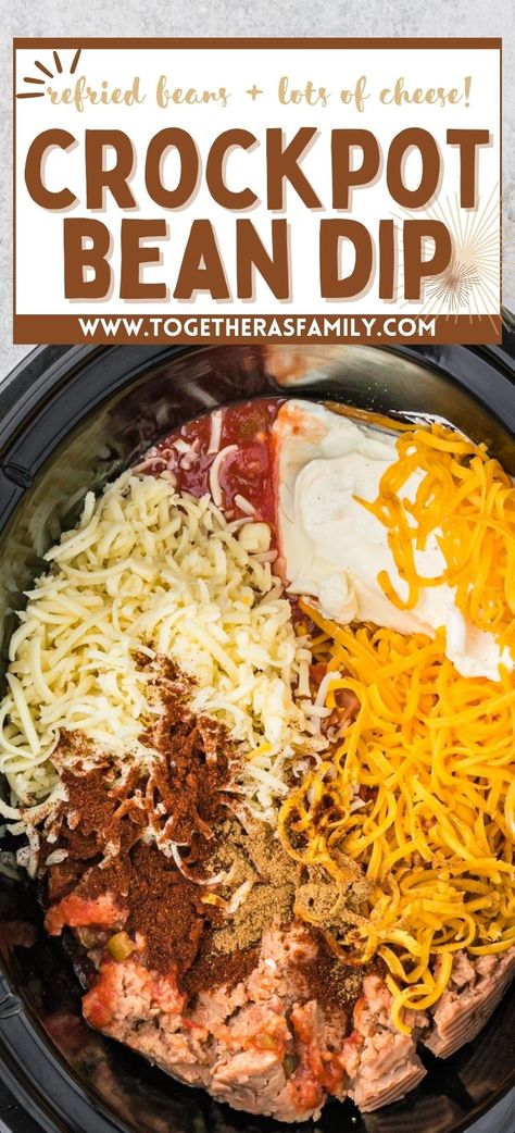 Crock Pot Bean Dip, Best Hot Dip, Slow Cooker Appetizers, Beans In Crockpot, Bean Dip Recipes, Crock Pot Dips, Dip Recipes Easy, Bean Dip, Hot Dip