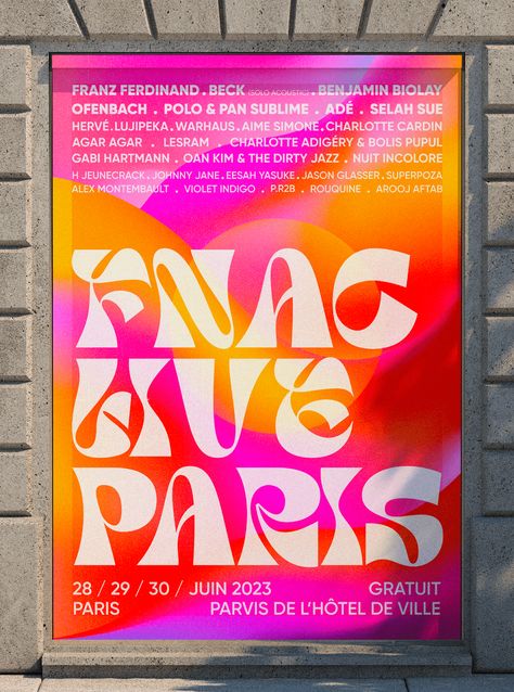 Coachella Design, Music Festival Color Palette, Poster Design Music Festival, Festival Art, Gradient Poster Design, Music Festival Poster Design, Festival Poster Design, Festival Branding Design Visual Identity, Festival Branding