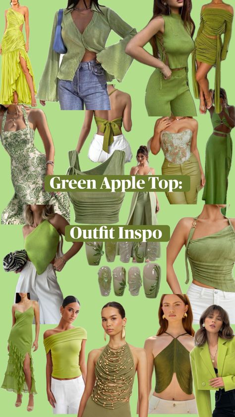 Apple Green Outfit, Top Outfit, Green Outfit, Apple Green, Green Apple, Color Combos, Ootd, Green, Outfit Inspo