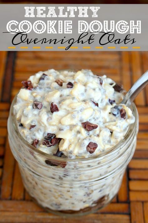 Cookie Dough Overnight Oats, Gluten Free Overnight Oats, Oats Protein, Gluten Free Cookie Dough, Peanut Butter Overnight Oats, Vegan Overnight Oats, Healthy Cookie Dough, Oat Recipes Healthy, Healthy Cookie