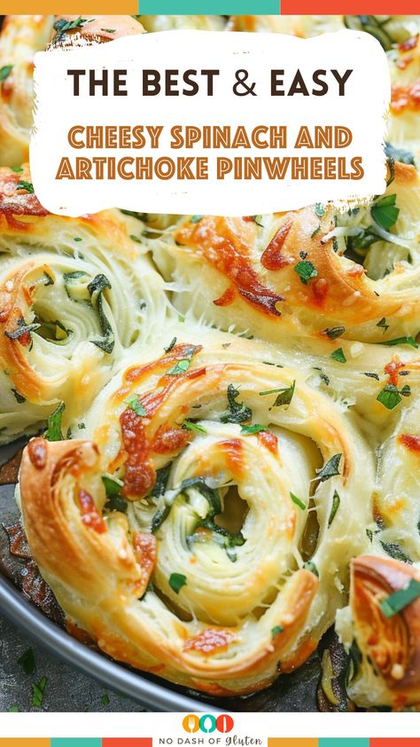 Whip up these irresistible Cheesy Spinach and Artichoke Pinwheels for your next gathering! Easy, delicious, and sure to impress. Get the full recipe now and wow your guests with this delightful appetizer! Spinach And Artichoke Pinwheels, Artichoke Pinwheels, Best Artichoke Recipe, Spinach Artichoke Recipes, Spinach Pinwheels, Spinach Appetizers, Artichoke Appetizer, Potluck Appetizers, Pool Food