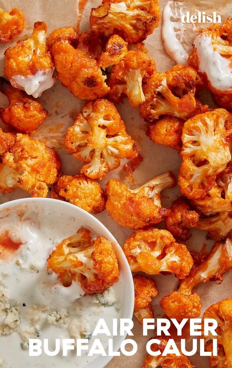 Air-fried to perfection, Air Fryer Buffalo Cauliflower is everything you love about buffalo wings and more. Cauliflower Recipes Air Fryer, Air Fried Cauliflower, Air Fryer Buffalo Cauliflower, Air Fryer Cauliflower, Buffalo Cauliflower Recipes, Vegetarian Snack, Paleo Meals, Air Fryer Oven Recipes, Cauliflower Recipe