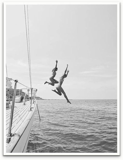 Amazon.com: Generic 80s vintage wall art poster Black and White Poster Ocean Jump Sail Boat Yacht Wall Art Women Jumping into Water Wall Art Beach Print Summer Art Boat Wall Art 16x24in Unframed poster: Posters & Prints Jumping Into Water, Beachy Prints, Wall Art Women, Yachts Girl, John Bauer, Vintage Vespa, Boat Wall Art, Sailing Art, Text Poster