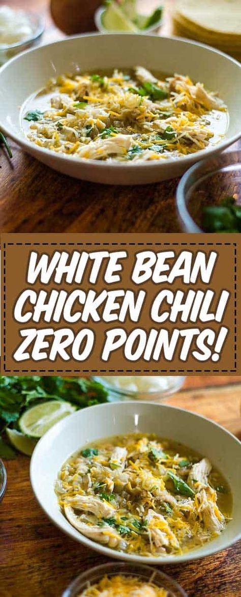 White Bean Chicken Chili Crockpot, Weight Watchers White Chicken Chili, White Chicken Chili Recipe Crockpot, White Chicken Chili Slow Cooker, Chicken Crockpot Recipes Healthy, Chicken Chili Crockpot, White Bean Chicken Chili, Best Crockpot, Slow Cooker Chicken Chili