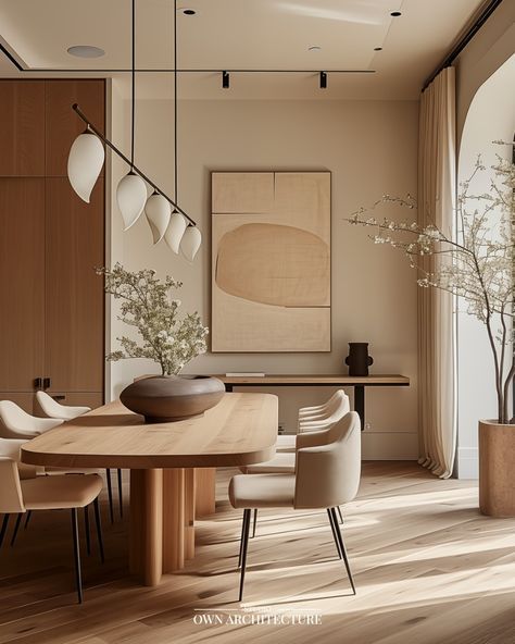 Japandi Dining Room Design, Light Wood Table, Dining Room Decor Elegant, Japandi Dining Room, Japandi Dining, Japandi Interior Design, Japandi Interiors, Mockup Wall, Japandi Living