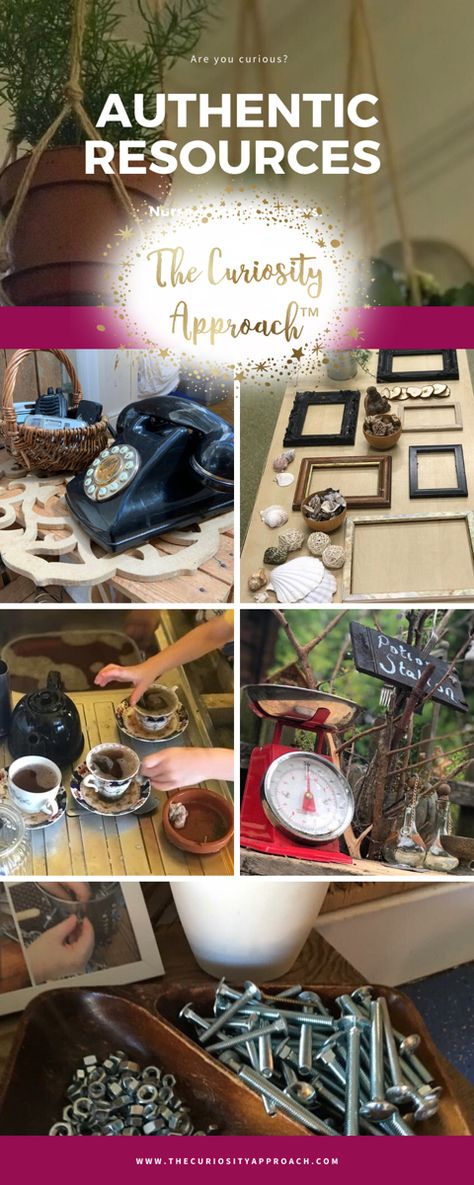 Looking to use authentic resources and to follow the Curiosity Approach #earlychildhoodeducation #earlyeducation #earlyyears #reggioemilia #reggioinspired #reggio #curiosityapproach #curiosity #environment Curiosity Approach Role Play, Reggio Emilia Home Corner, Curiosity Approach Eyfs Preschool Activities, The Curiosity Approach Preschool, Eyfs Curiosity Approach, Curiosity Approach Home Corner, The Curiosity Approach, Curiosity Approach Eyfs Baby Room, Curiosity Approach Display Boards