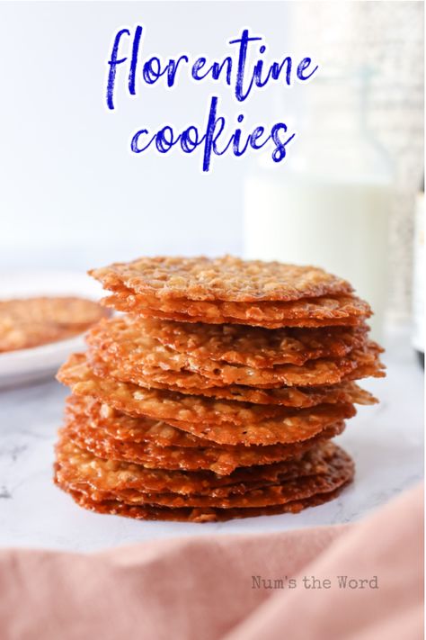 Coconut Florentine Cookies, Florentines Recipe Biscuits, Almond Florentine Cookies Recipes, Lace Florentine Cookies, Ice Florentine, Cookies With Cornflakes In Them, Florentine Lace Cookies 12 Tomatoes, Italian Lace Cookies, Easy Florentines Recipe