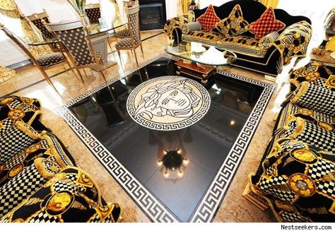 Love Versace? Enough to Live in a Home Covered in the Look? - AOL ... Versace Home Decor, Versace Furniture, Casa Casuarina, Versace Bedding, Versace Wallpaper, Versace Mansion, Versace Design, House Of Versace, Home Decor Brands