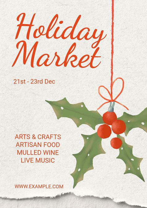 Market Poster, Holiday Market, Christmas Poster, About Christmas, Festival Posters, Best Templates, Christmas Theme, Christmas Market, Christmas Day