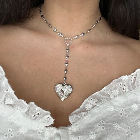 LOCKET NECKLACE
Silver heart charm necklace with... - Depop Heart Locket Necklace Silver, Locket Necklace Heart, Locket Necklace Silver, Chunky Silver Jewellery, Necklace Girlfriend, Sterling Silver Locket Necklace, Silver Locket Necklace, Necklace Outfit, Sterling Silver Locket