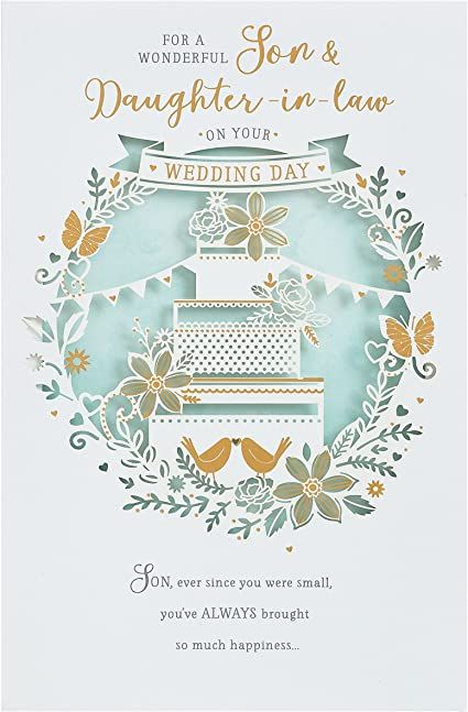 UK Greetings Son & Daughter-In-Law Wedding Card With Envelope - Pretty Cake Design : Amazon.co.uk: Stationery & Office Supplies Pretty Cake, Wedding Congratulations Card, Wedding Congratulations, Laser Cut Wedding, Cake Wedding, Matching Cards, Wedding Envelopes, Daughter In Law, Wedding Cake Designs