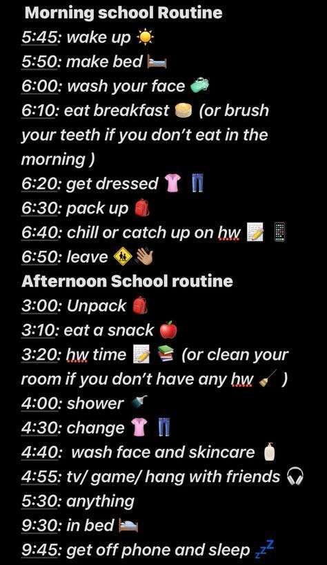 Wake Up Schedule For School, Middle School Morning Routine Leave At 7:00, Morning School Routine Highschool, 4am School Morning Routine, Early School Morning Routine, Morning Before School Routine, Good Morning Routines For School, Afternoon School Routine, First Day Of School Morning Routine