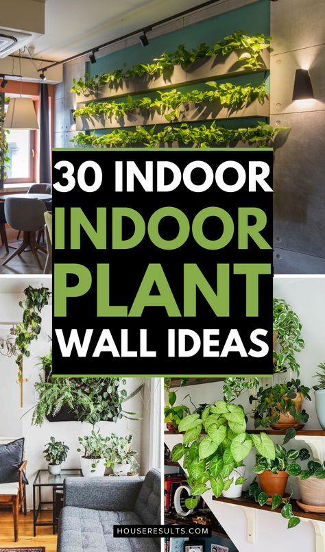 Elevate your interiors with our indoor plant wall decor ideas! 🌿🏠 Discover innovative ways to design stunning plant walls that add a touch of nature to any room. From DIY projects to professional setups, we have all the ideas you need to create a green oasis at home. 🌱✨ Click to learn more! #IndoorGreenery #WallArt #HomeDesign Inside Plant Wall Ideas, Wall Plant Pots Indoor, Plant Ideas For Indoors, Indoor Plants Decor Living Room Wall, Plants On Railing Indoor, Plant Wall With Pictures, Feature Wall Plants, Decorating Ideas With Plants, Living Room Wall Decor Ideas Plants