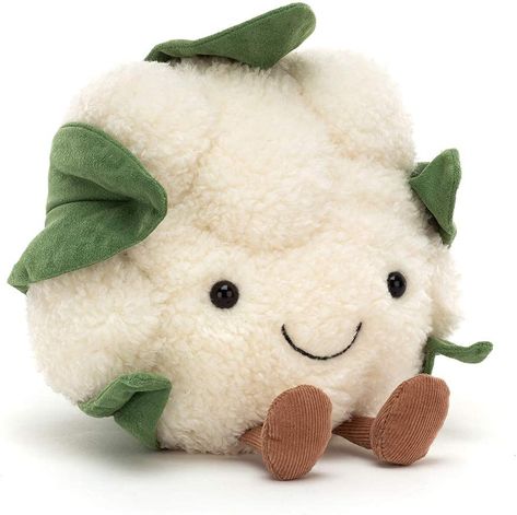 Jellycat Amuseable Cauliflower Food Plush Jellycat Toys, Jellycat Stuffed Animals, Teddy Bear Stuffed Animal, Tiny Hand, Baby Safe, Poinsettia, Soft Toy, Soft Plush, Stuffed Animal