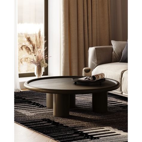 Modrest Strauss Contemporary Brown Ash Round Coffee Table - Bed Bath & Beyond - 39005892 Transitional Coffee Tables, Round Coffee Table Modern, Gimlet, Sofa End Tables, Contemporary Coffee Table, Coffee Tables For Sale, Nesting Coffee Tables, Contemporary Living Spaces, Coffee Table Wayfair