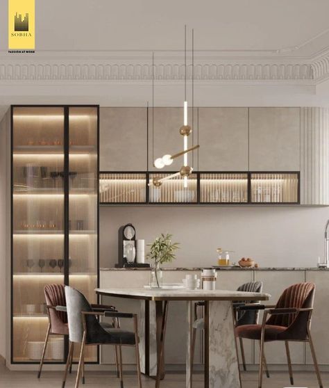 Crockery Unit Design Dining Rooms, Crockery Cabinet Design, Crockery Cabinet, Crockery Unit Design, Crockery Design, Almirah Designs, Dining Room Cabinet, Crockery Unit, Desain Pantry