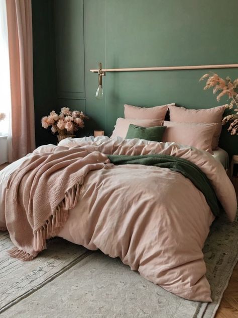 Green And Blush Bedroom, Blush Bedroom Ideas, Sage Green And Blush Bedroom, Blush Bedroom Decor, Pink Green Bedrooms, Girls Bedroom Green, Sage Bedroom, Blush Pink Bedroom, Blush Bedroom