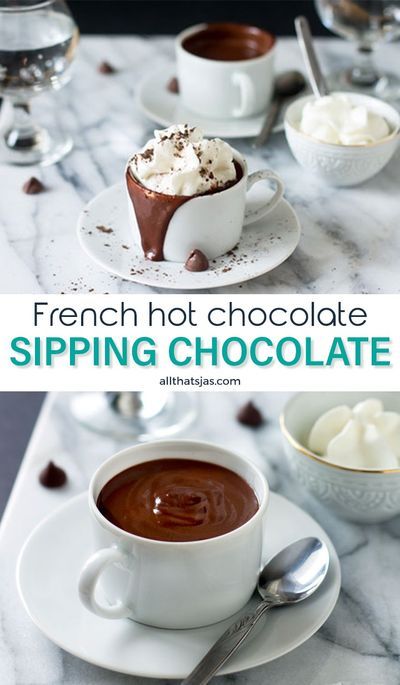 European Sipping Chocolate, French Drinks Nonalcoholic, Loaded Hot Chocolate, Slow Cooker Country Style Ribs, Country Style Ribs Recipe, French Hot Chocolate Recipe, Sipping Chocolate Recipe, French Hot Chocolate, Sipping Chocolate