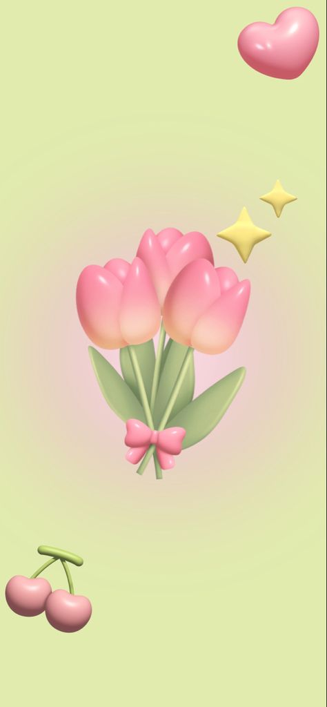 Pink Tulip Aesthetic Wallpaper, Tulip Art Wallpaper, 3d Tulips Wallpaper, Cute Pink And Green Wallpaper, Tulips Aesthetic Wallpaper Iphone, Pink And Green Wallpaper Aesthetic, Tulip Wallpaper Iphone, Tulip Aesthetic Wallpaper, Aesthetic Tulip Wallpaper