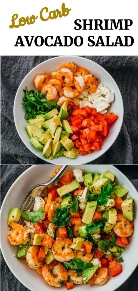 Shrimp Avocado Salad, Shrimp Avocado, Low Carb Diets, Health Dinner, Think Food, Health Dinner Recipes, Diet Keto, Avocado Salad, Healthy Meal Prep