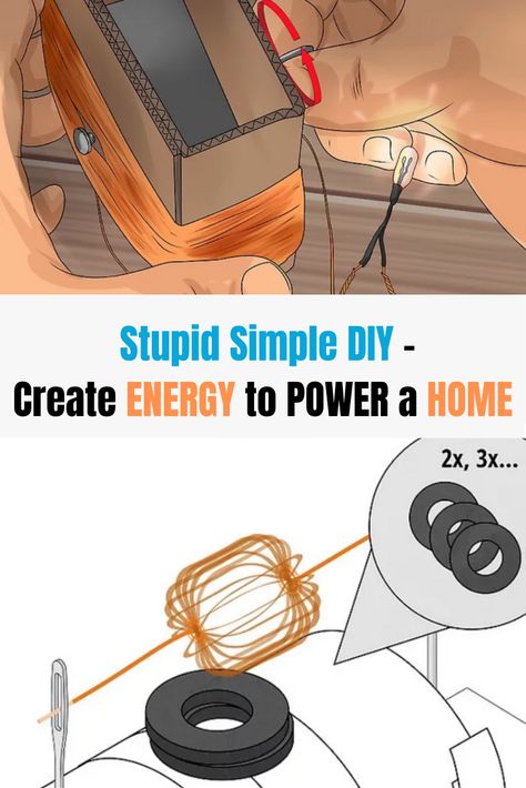 Stupid simple DIY to create energy to power an entire home Diy Renewable Energy, Non Renewable Energy, Free Energy Projects, Home Electrical Wiring, Renewable Energy Systems, Free Energy Generator, Survival Skills Life Hacks, Solar Panels For Home, Electronics Projects Diy