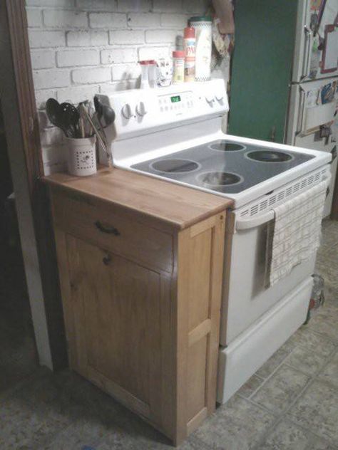 2x4 Wood Projects, Kitchen Island Cabinets, Auction Projects, Small Woodworking Projects, Anna White Diy, Trash Bin, Anna White, Trash Bins, Kitchen Stuff