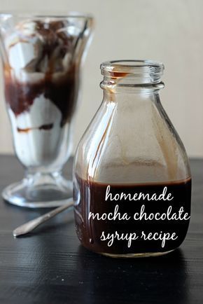 Starbucks Chocolate Syrup Recipe, Chocolate Syrup Recipe, Homemade Coffee Syrup, Chocolate Syrup Recipes, Homemade Mocha, Mat Inspiration, Homemade Chocolate Syrup, Coffee Syrups, Coffee Creamers