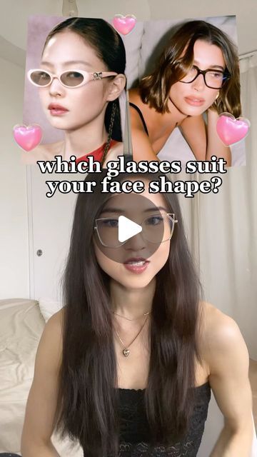 Julianna Lee | Which face shape are you? 🧡 the glasses I’m wearing are linked in my bio!
•
•
•
•
•
•
•
Glasses, face shape, face type, glasses aesthetic,... | Instagram Cat Eye Glasses Round Face, Type Of Glasses For Face Shape, Glasses Shape For Round Face, Oval Face With Glasses, Heart Shape Face Glasses, Glasses For Rectangle Face Shape, Glasses For Triangle Face Shape, Oblong Face Glasses, Glasses According To Face Shape