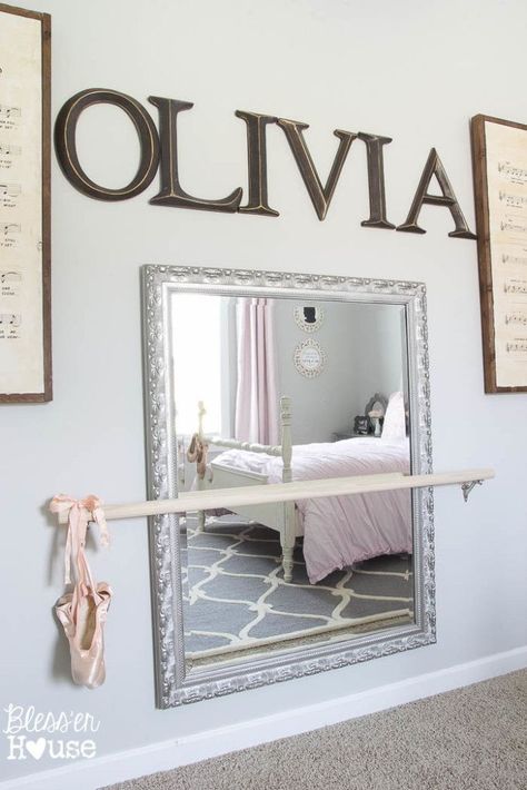 Ballerina Girl Bedroom Makeover Reveal | Bless'er House - Such a sweet space on a budget! @blesserhouse Girls Ballerina Bedroom, Ballet Bedroom, Dance Bedroom, Ballerina Bedroom, Ballet Room, Ballerina Room, Ballet Bar, Girls Bedroom Makeover, Dance Rooms