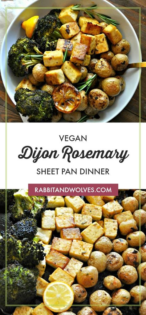 Rabbit And Wolves, Potatoes And Broccoli, Vegetarian Dinners, Baby Potatoes, Sheet Pan Dinners, Vegan Dinner, Sheet Pan Recipes, Alfredo Sauce, Vegan Cooking