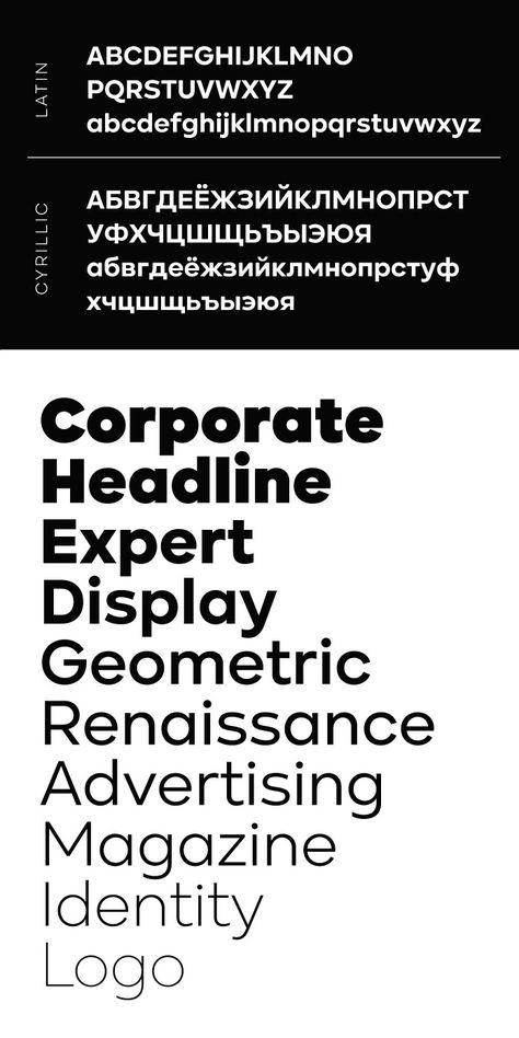 Kinetika, a geometric sans serif font family by Galin Kastelov. Geometric Sans Serif, Bold Serif Fonts, Popular Sans Serif Fonts, Elegant Serif Fonts, Modern Serif Fonts, Typeface Font, Font Combinations, Font Inspiration, Print Fonts