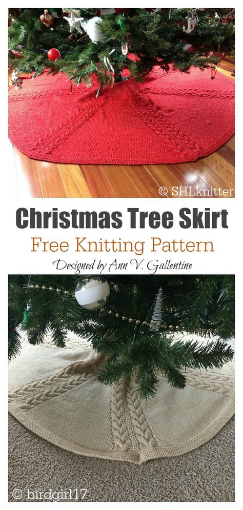 Diy Christmas Stocking Pattern, Christmas Stocking Pattern Free, Knitted Christmas Stocking Patterns, Knit Christmas Ornaments, Knitted Christmas Decorations, Knit Skirt Pattern, Christmas Tree Skirts Patterns, Christmas Knitting Patterns Free, Tree Skirt Pattern